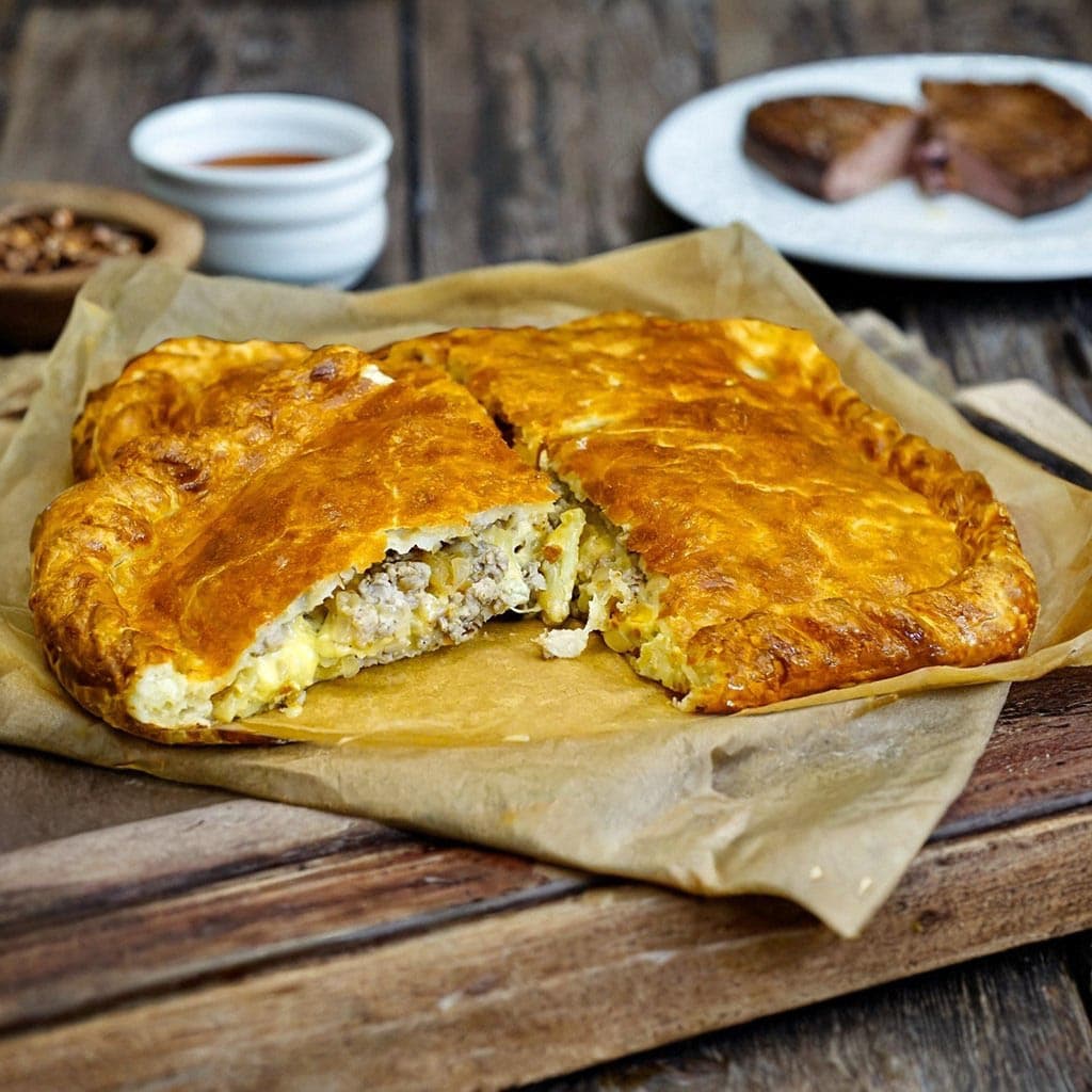 С  мясным фаршем  и сыром